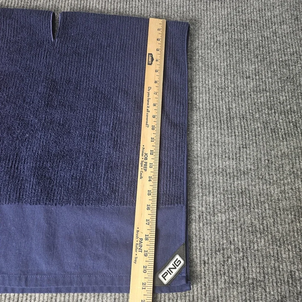 PING Golf Player Towel Blue Red Striped Cotton 35in X 20in Golf Bag Cart